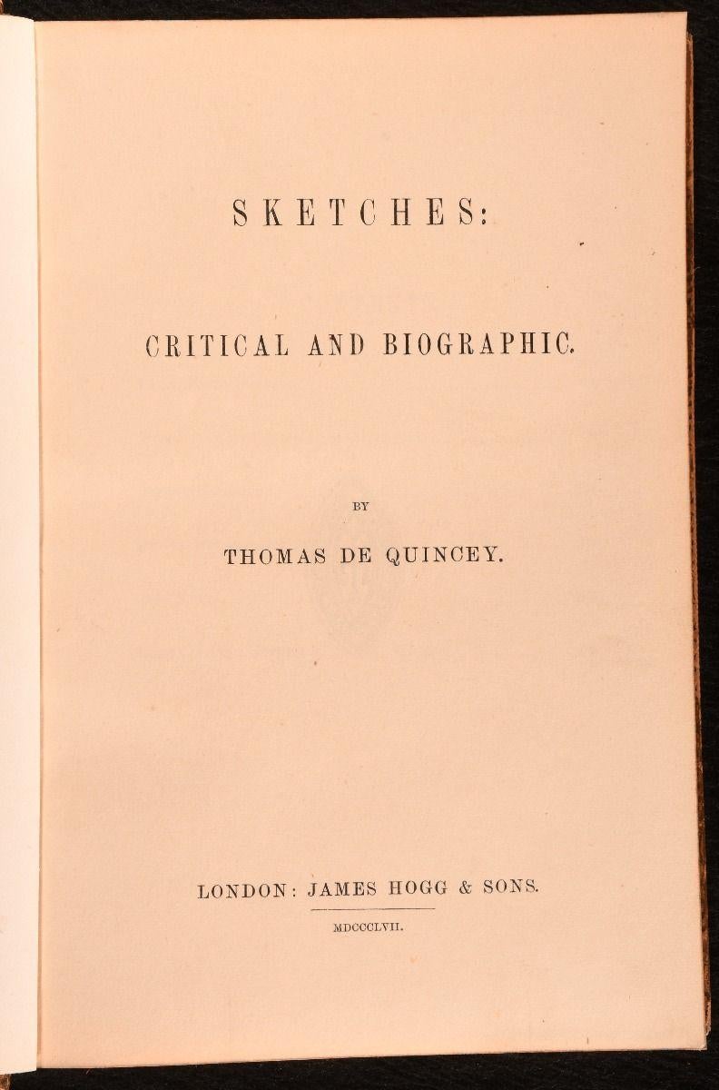 1853-1863 The Works of Thomas De Quincey en vente 4