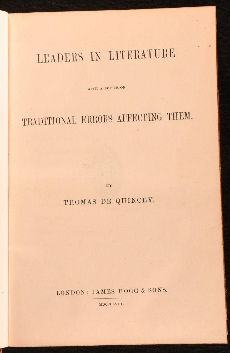 1853-1863 The Works of Thomas De Quincey en vente 5