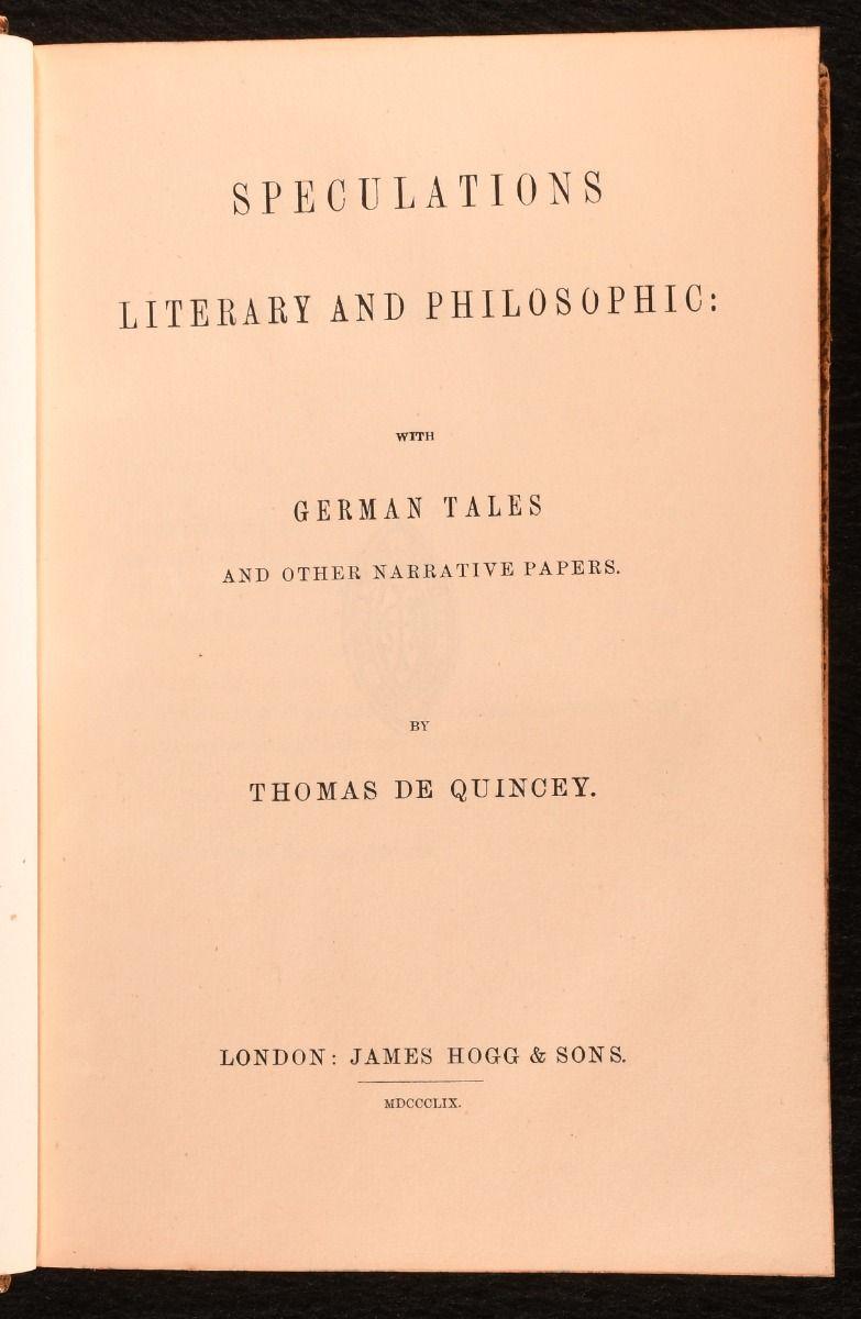 1853-1863 The Works of Thomas De Quincey en vente 6