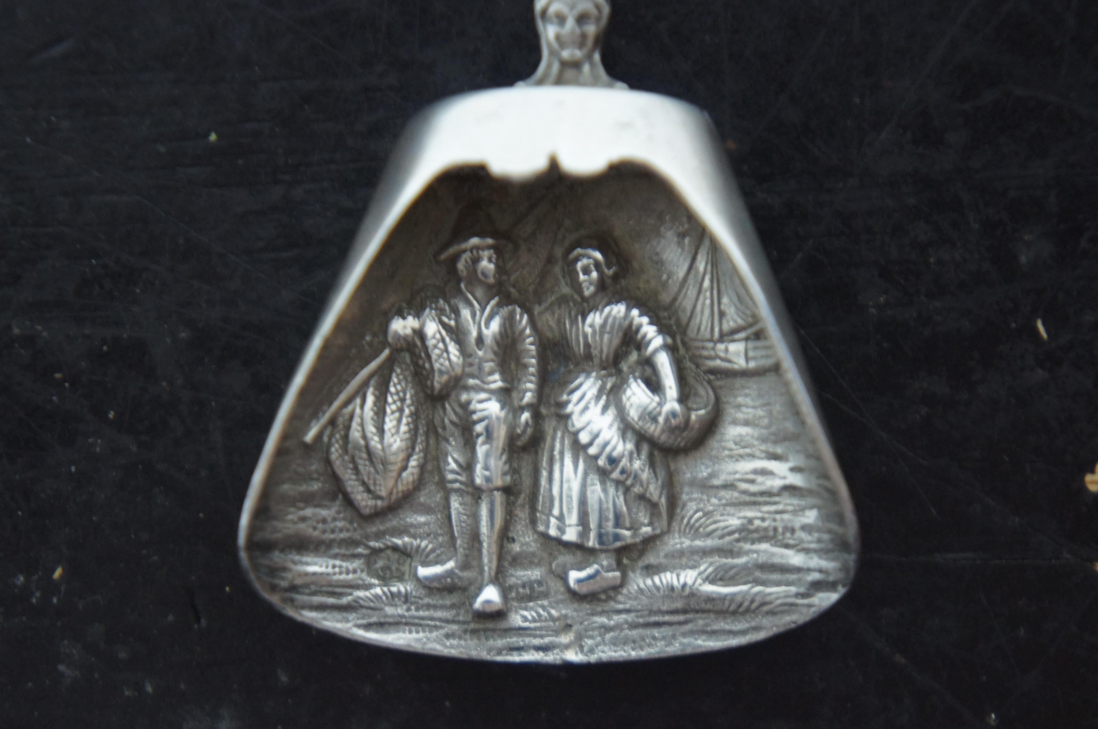 1853 Antique Dutch Repousse 835 Silver Sugar Shovel Caddy Scoop Tea Spoon 25g 1