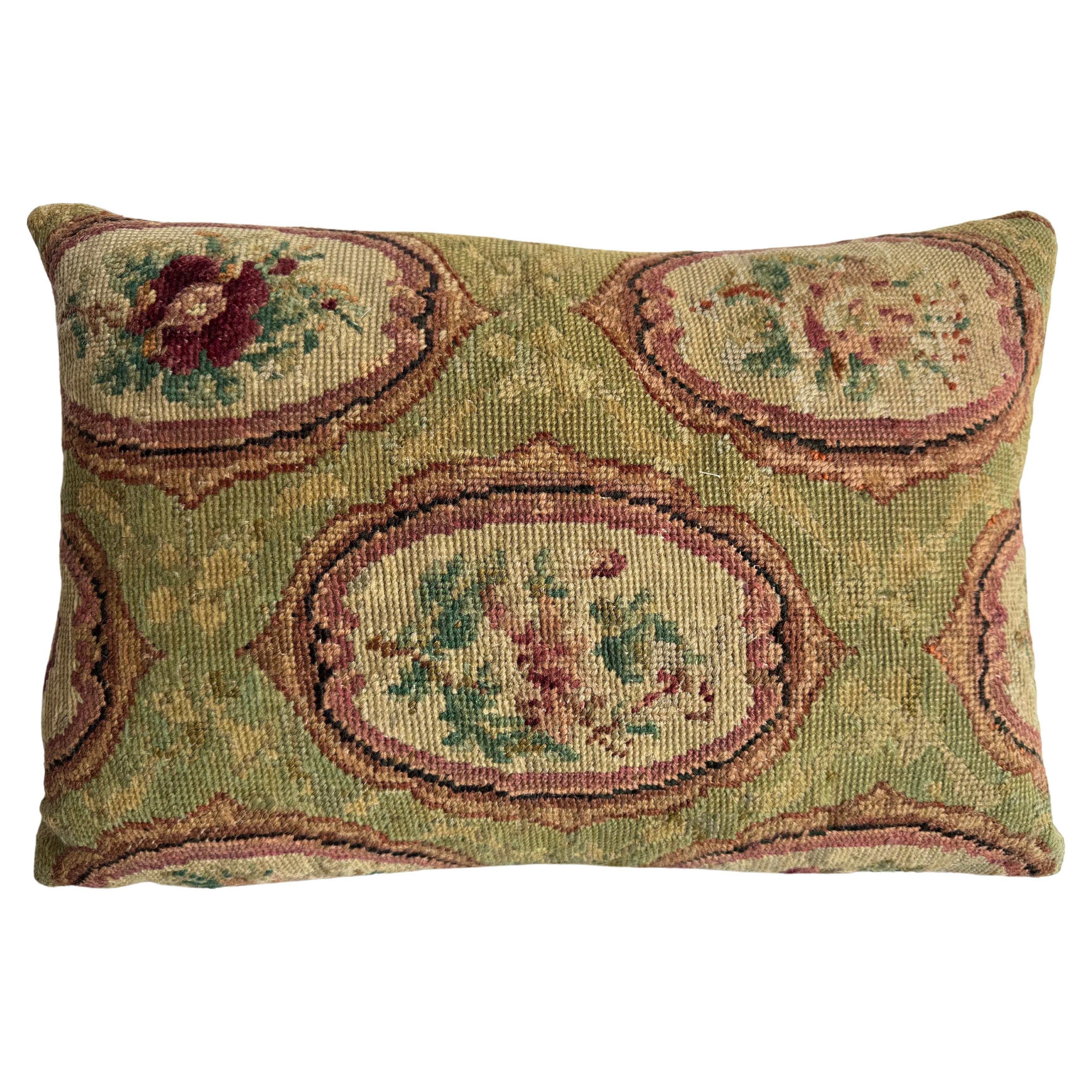 1853 English Needlework 12" x 18" Pillow For Sale