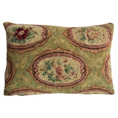 Antique 1853 English Needlework 12" x 18" Pillow