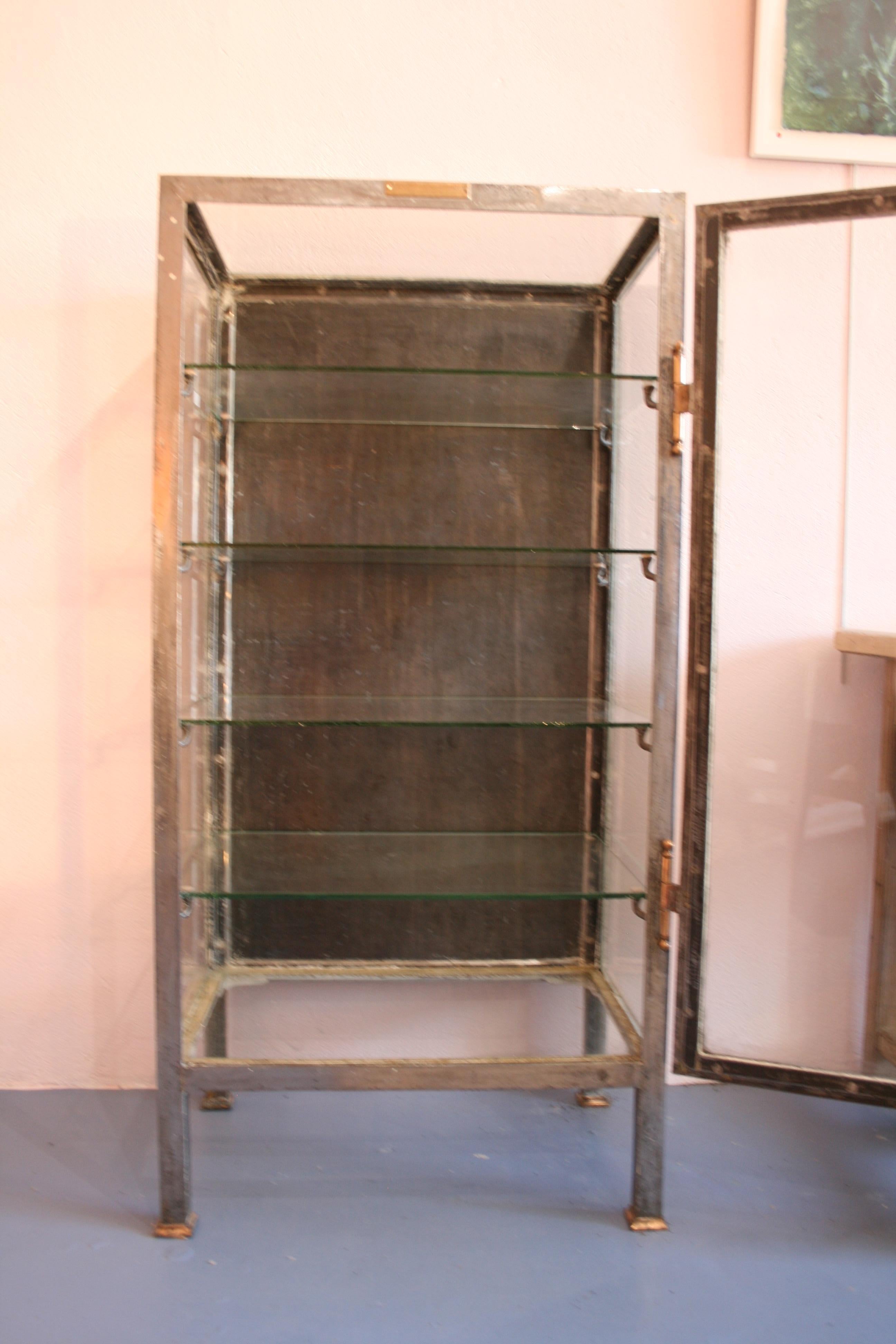 Britannico 1853 Armadio per strumenti medici in metallo e vetro di Mayer e Meltzer
