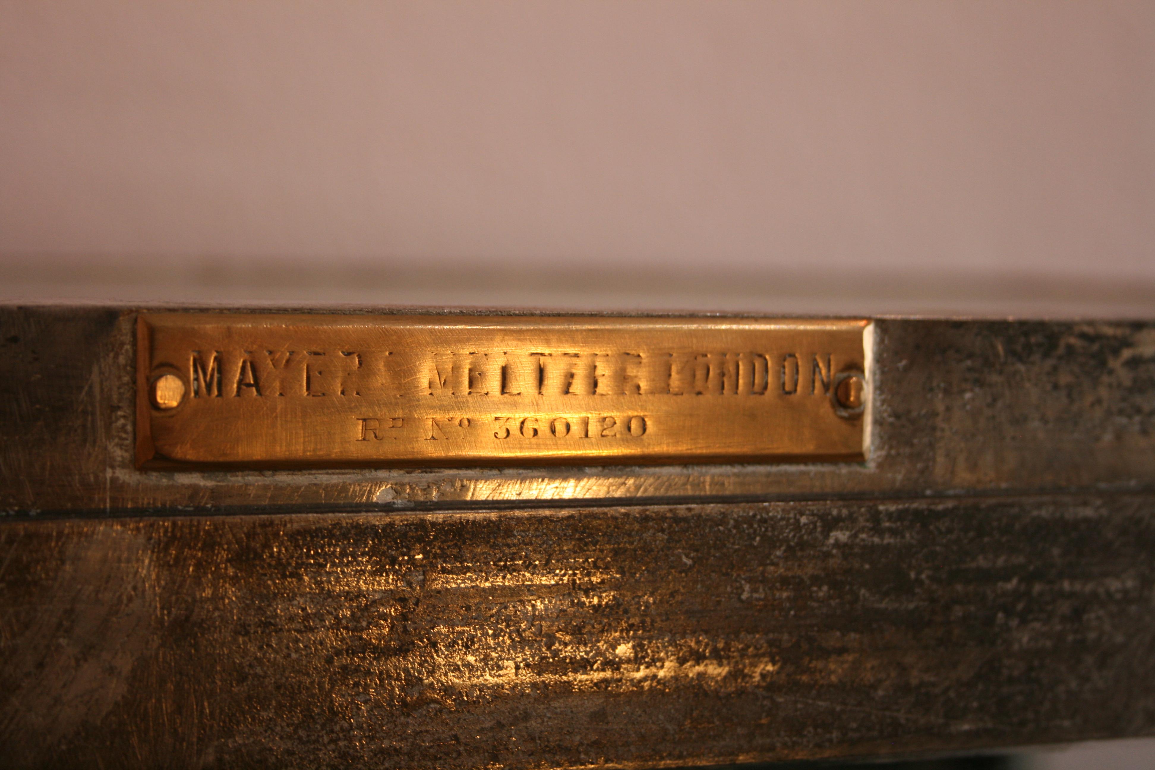 Metà XIX secolo 1853 Armadio per strumenti medici in metallo e vetro di Mayer e Meltzer