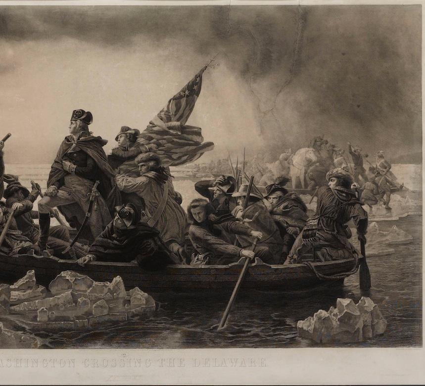 washington crossing the delaware painting size