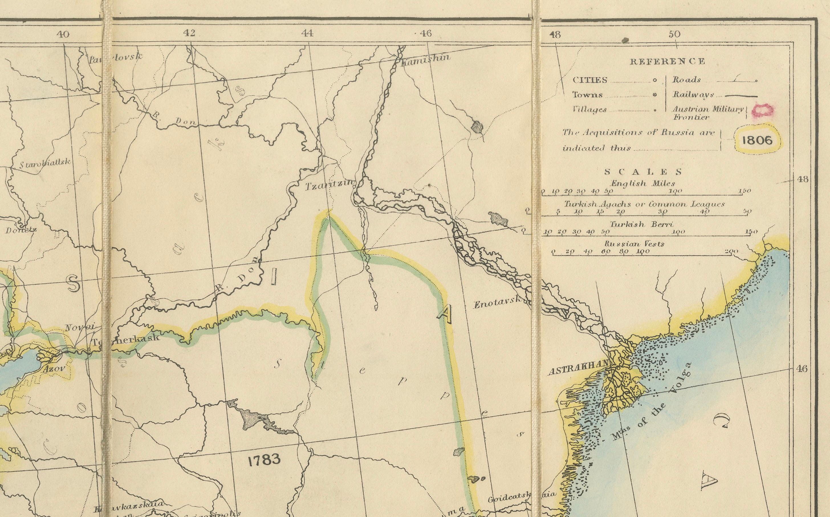 Anglais 1853 Wyld Map of Turkey in Asia, the Balkans, and the Ottoman Empire (Carte de la Turquie en Asie, des Balkans et de l'Empire ottoman) en vente