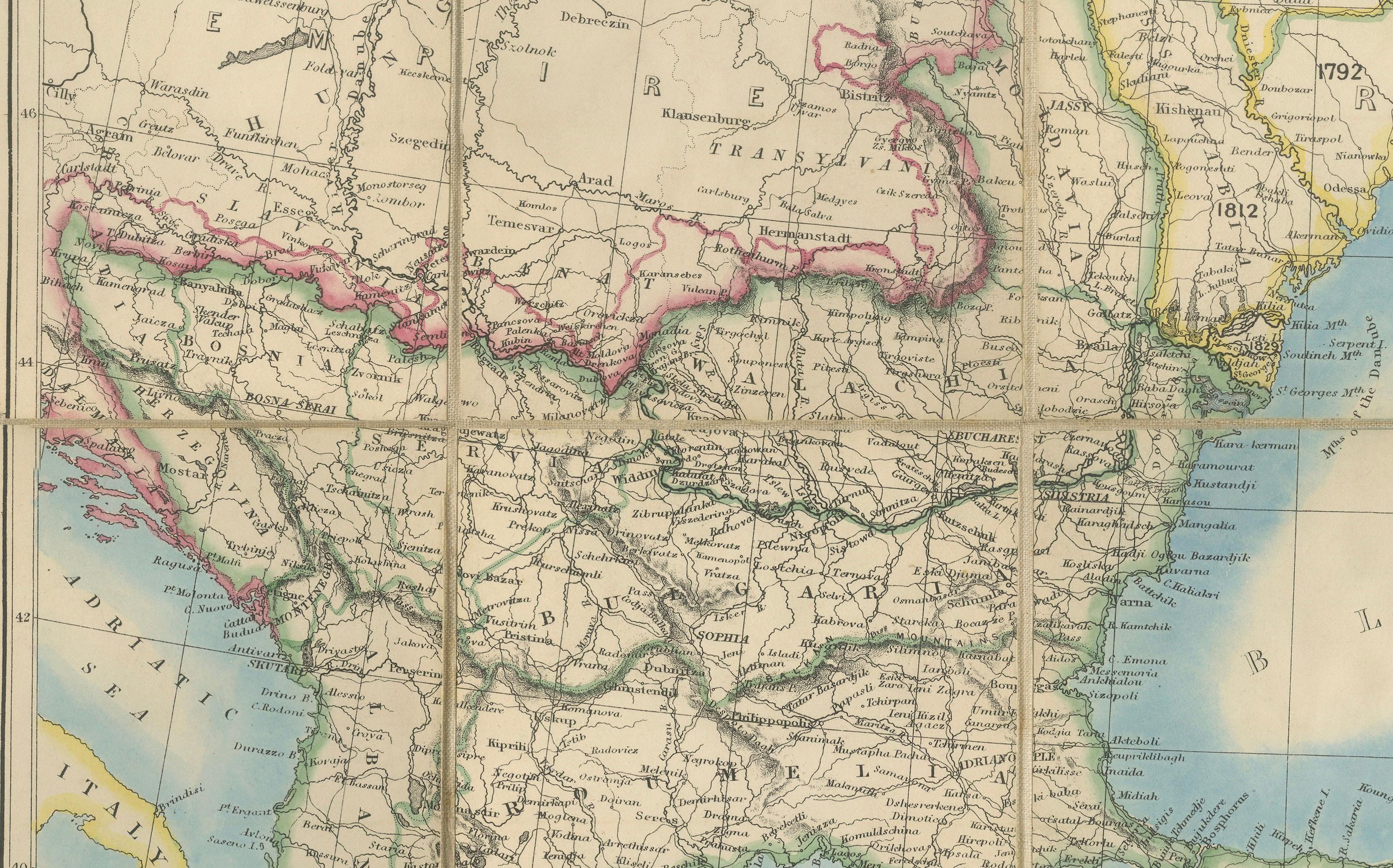 1853 Wyld Map of Turkey in Asia, the Balkans, and the Ottoman Empire (Carte de la Turquie en Asie, des Balkans et de l'Empire ottoman) en vente 1