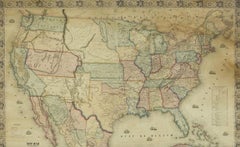 1854 Map of Partial North America, Antique Wall Map by Jacob Monk