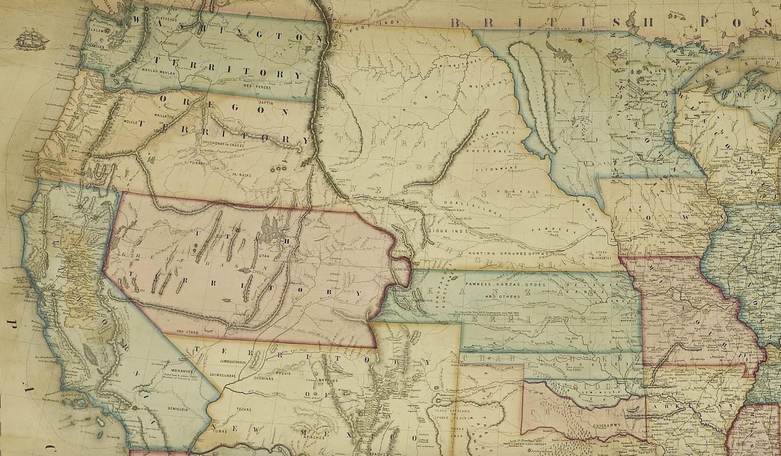 us map in 1854