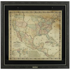 1854 Map of Partial North America, Antique Wall Map by Jacob Monk