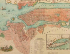 1855 "Mapa de la ciudad y el condado de Nueva York" por Charles Magnus