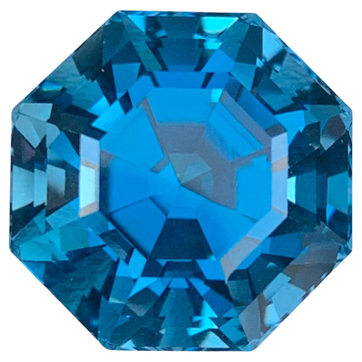 18.55 Carat Natural Loose London Blue Topaz Octagon Cut Gemstone