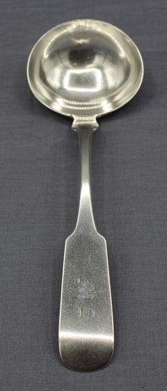 Mestolo da sugo grande in argento con moneta americana del 1855 di William Gale & Son