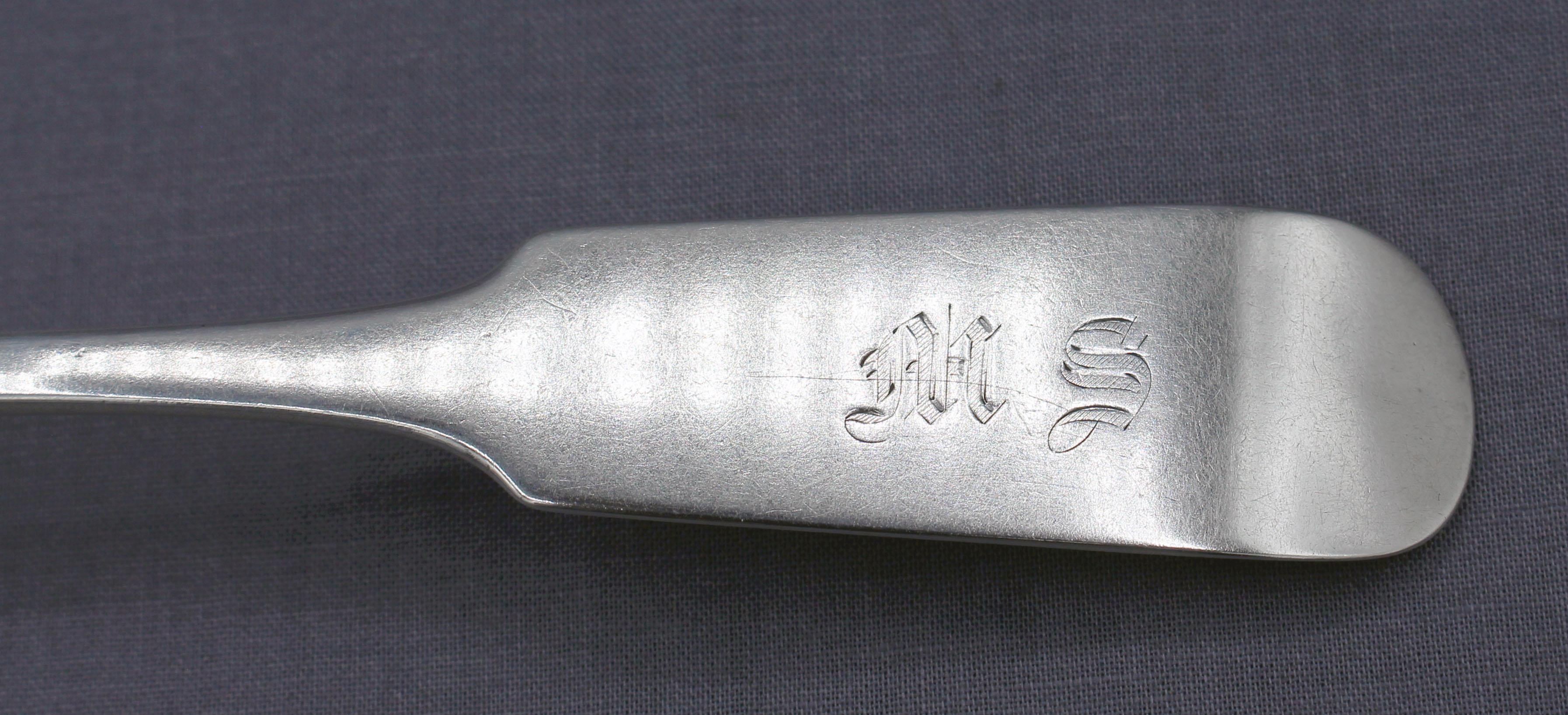 1855 American Coin Silver Large Gravy Ladle by William Gale & Son (19. Jahrhundert) im Angebot