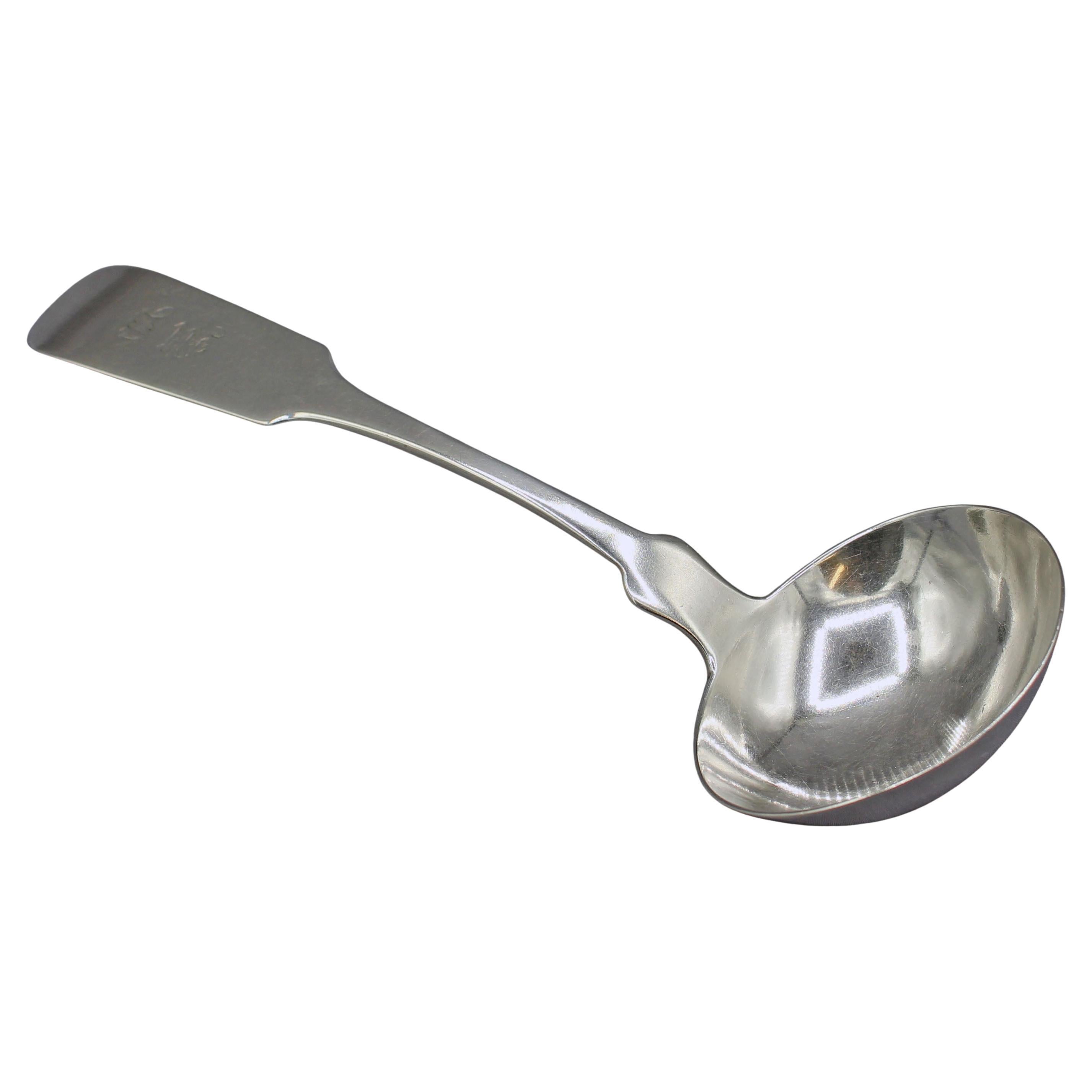1855 American Coin Silver Large Gravy Ladle by William Gale & Son