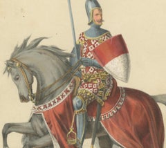 1855 Hand-Colored Lithograph of Solothurn Cavalry – Festive Swiss Confederation