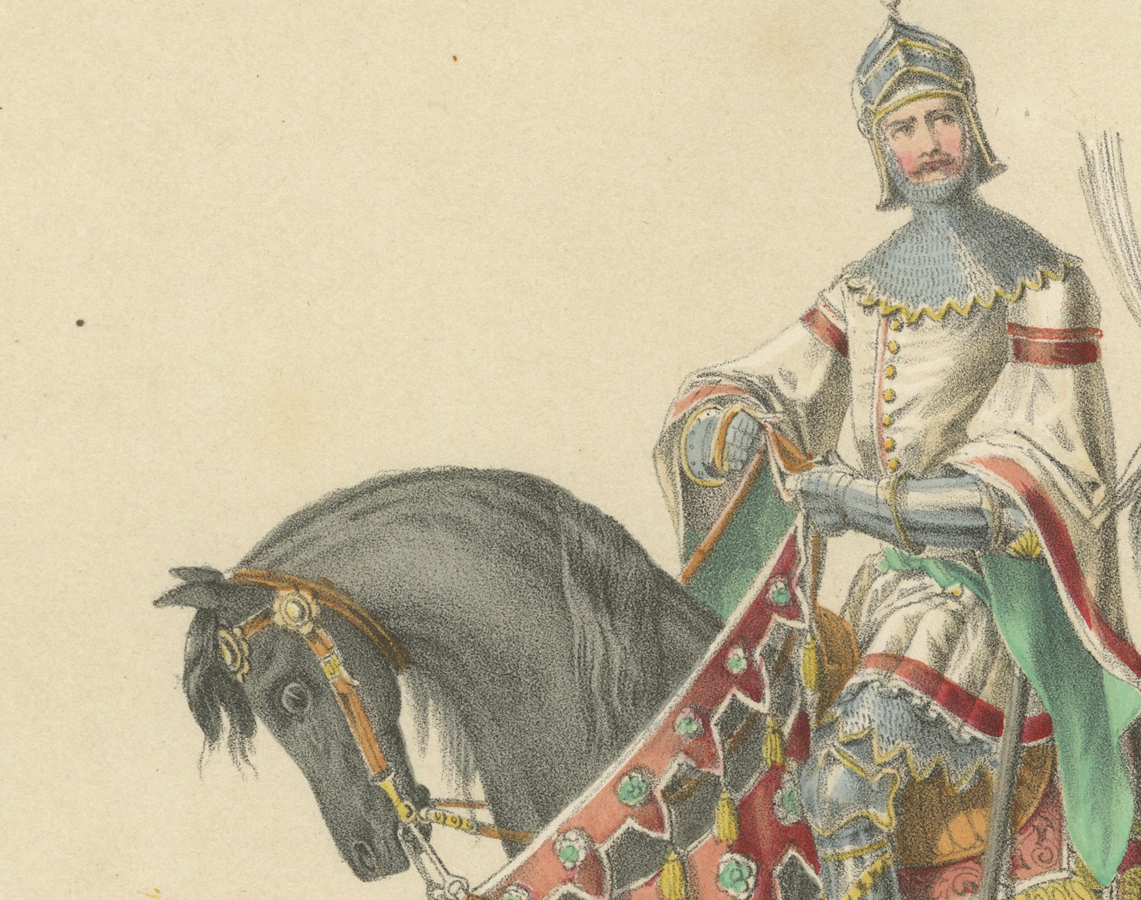 1855 Cavalcade royale - Le Duc de Lorrain et les Comtes de Thierstein & Oettingen Bon état - En vente à Langweer, NL