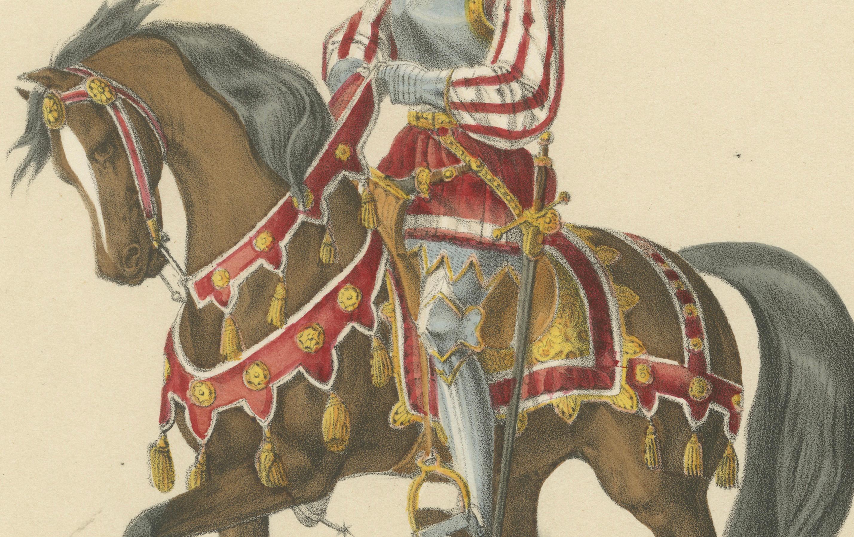 Milieu du XIXe siècle 1855 Cortège suisse - Hans von Breitenlandenberg et la bannière zurichoise en vente