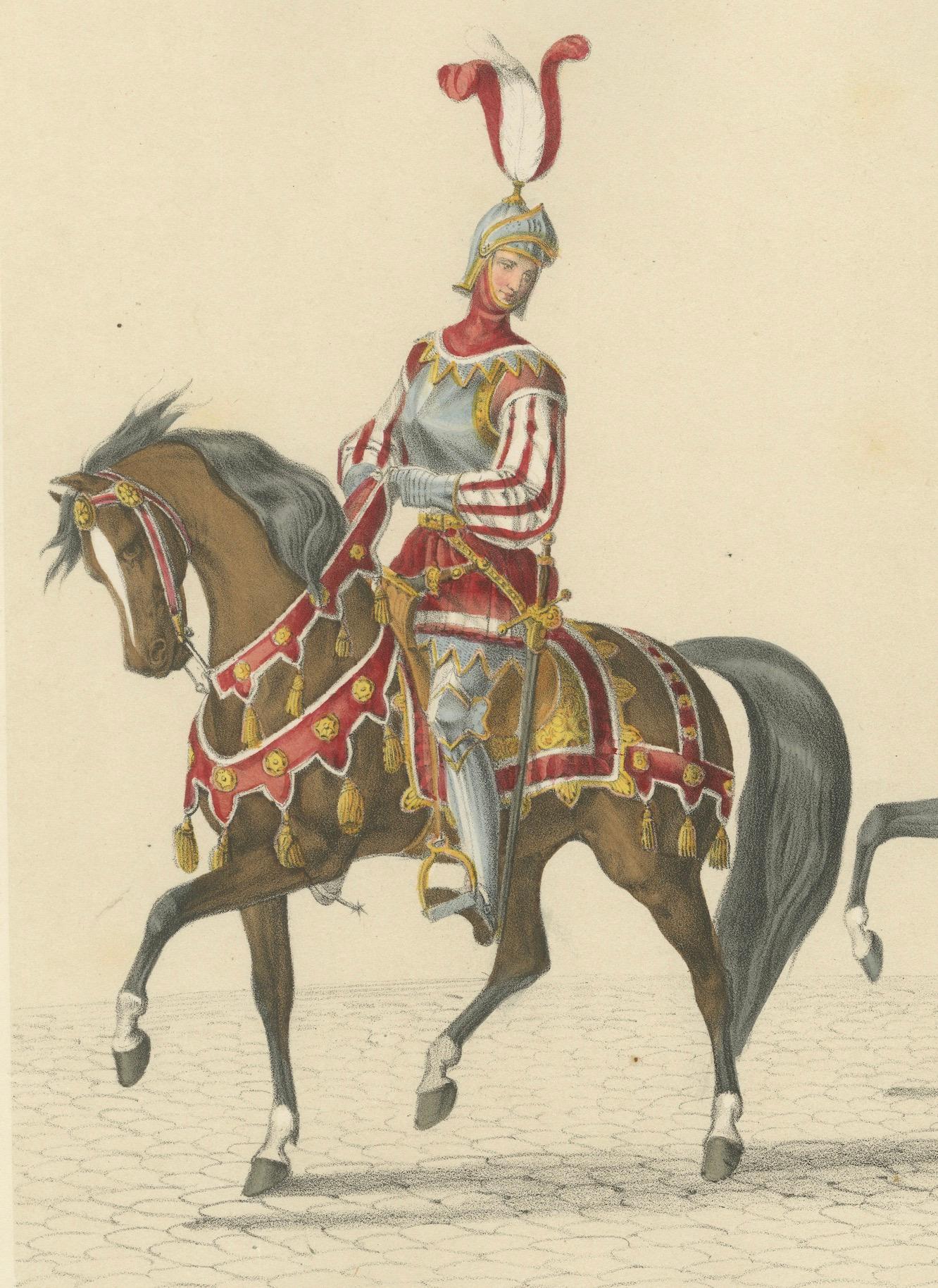 1855 Cortège suisse - Hans von Breitenlandenberg et la bannière zurichoise en vente 3