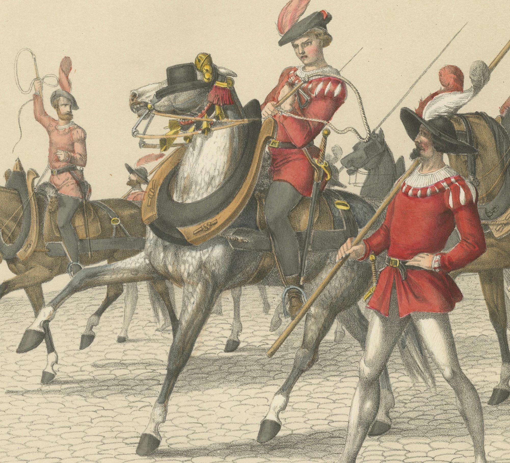 1855 Défilé de la victoire suisse - Canons bourguignons capturés dans le cortège triomphal Bon état - En vente à Langweer, NL