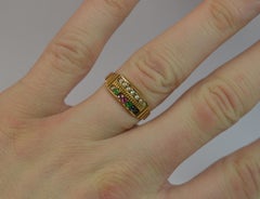 1855 Victorian 18 Carat Gold and Dearest Acrostic Stack Cluster Ring