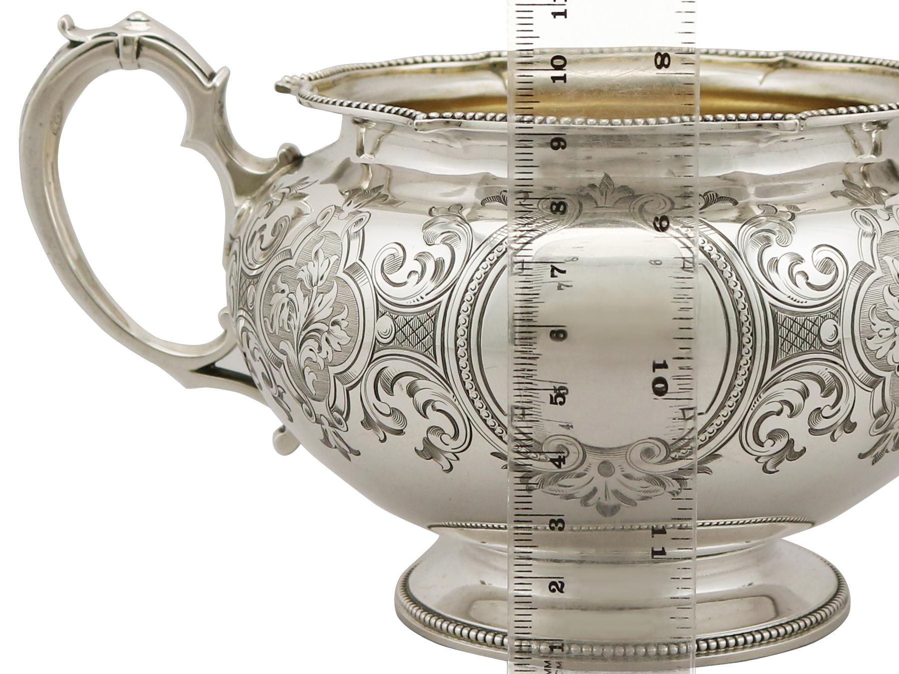 1856 Antique Victorian Sterling Silver Sugar Bowl 1