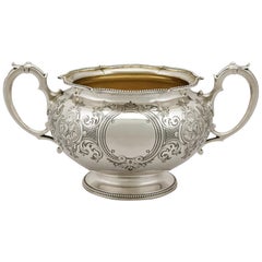 1856 Antique Victorian Sterling Silver Sugar Bowl