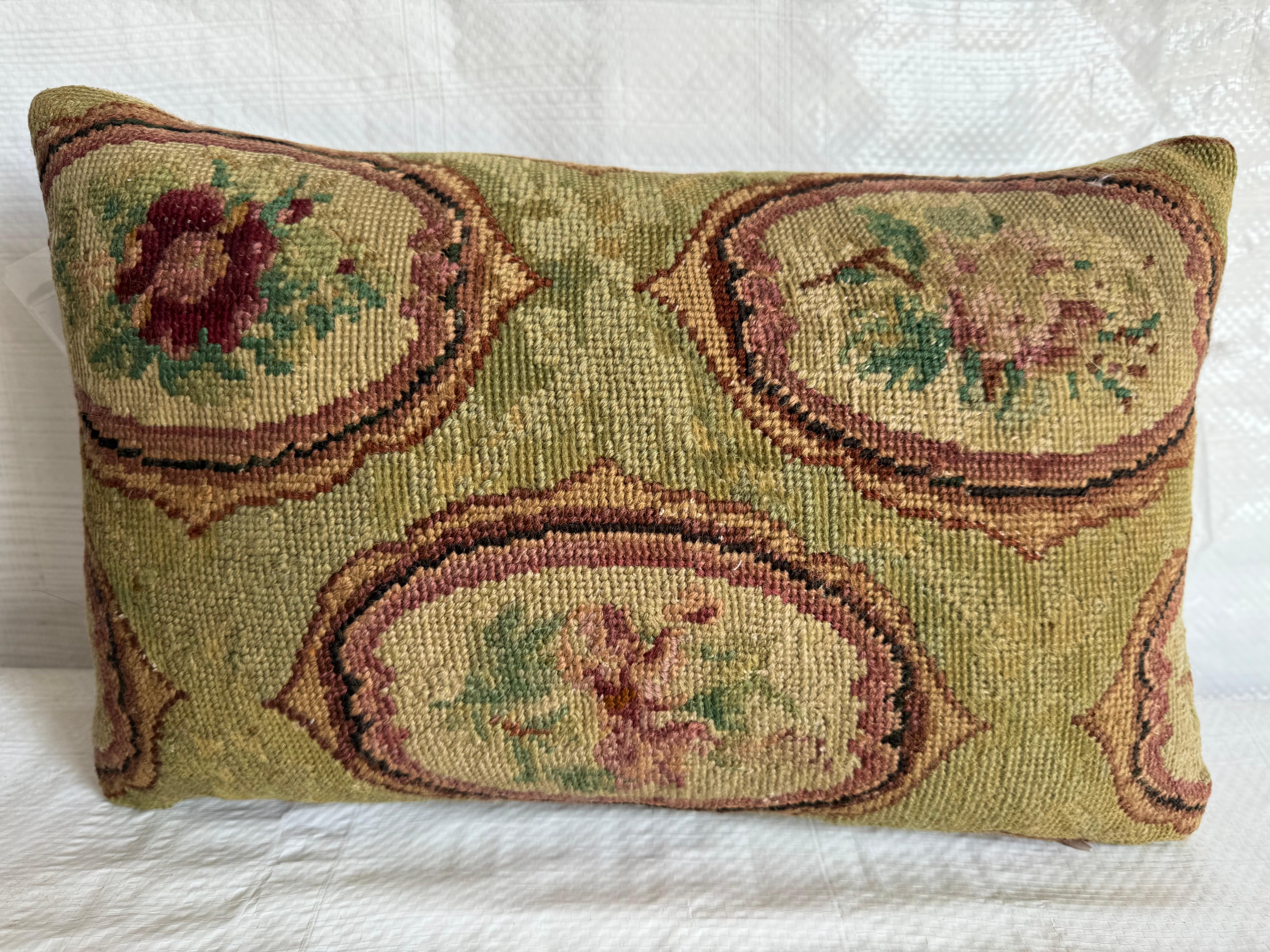 Transport your space to a bygone era with our Victorian Reverie: 1856 English Needlework Pillow, measuring 16