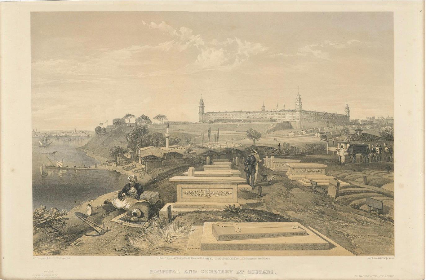 Antiker Druck eines Krankenhauses und eines Friedhofs in Scutari von Colnaghi, 1856 im Angebot 5