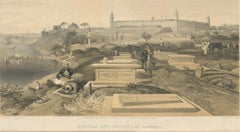 Antique Print of a Hospital and Cemetery at Scutari by Colnaghi, 1856