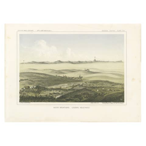 1856 Tinted Lithograph of the Expansive Rocky Mountain Plains: A View Westward