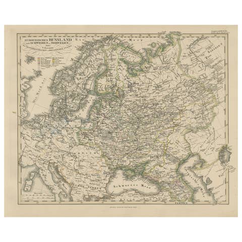 1857 Engraved Map of Russia, Finland & Scandinavia – Historic Print