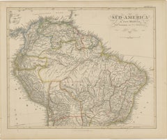 1857 Mapa del norte de Sudamérica - Brasil, Colombia, Perú por Stülpnagel