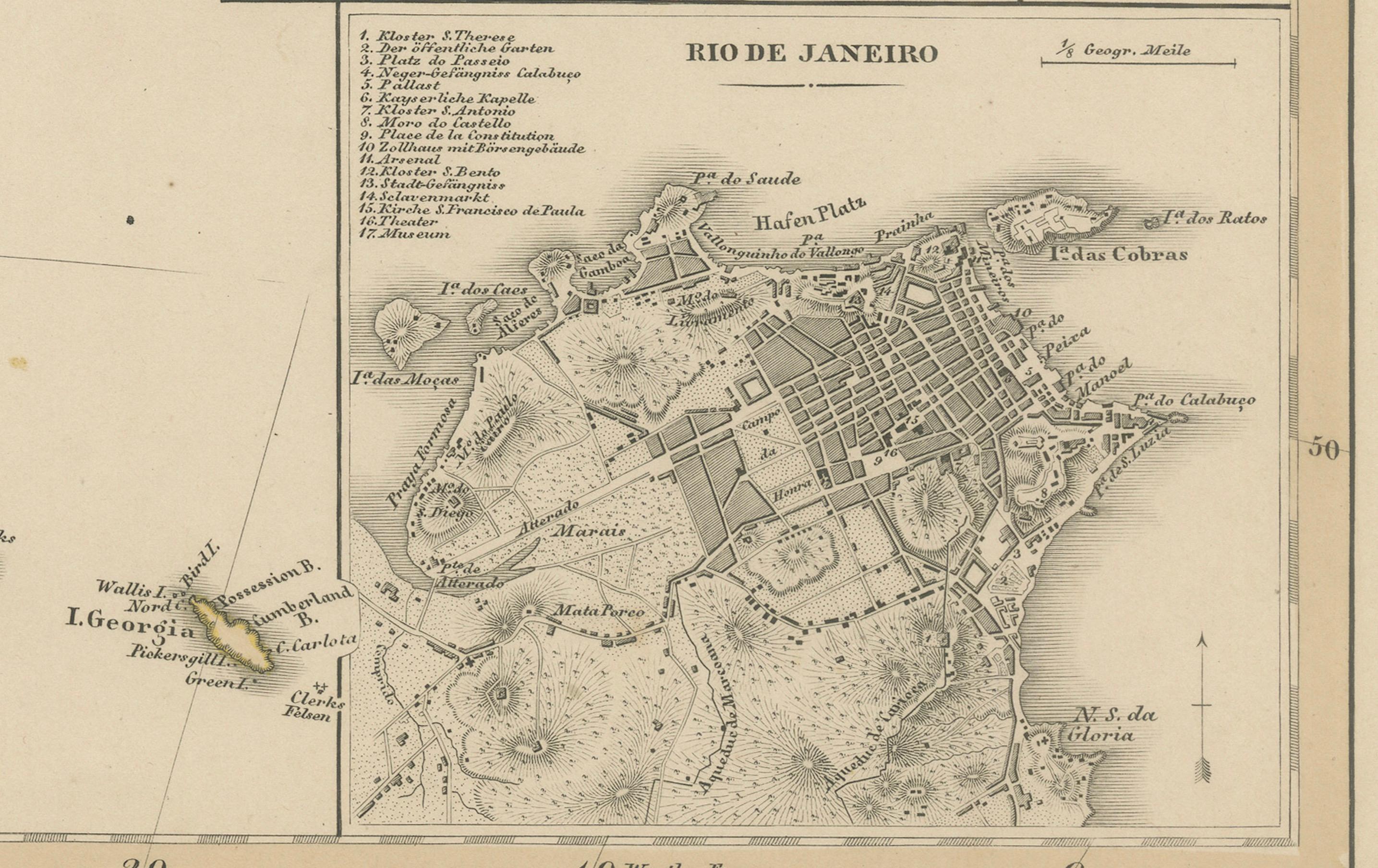 1857 Mapa del Sur de Sudamérica - Argentina, Chile, Río de Janeiro

Mapa original antiguo titulado 