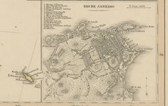 1857 Map of Southern South America – Argentina, Chile, Rio de Janeiro
