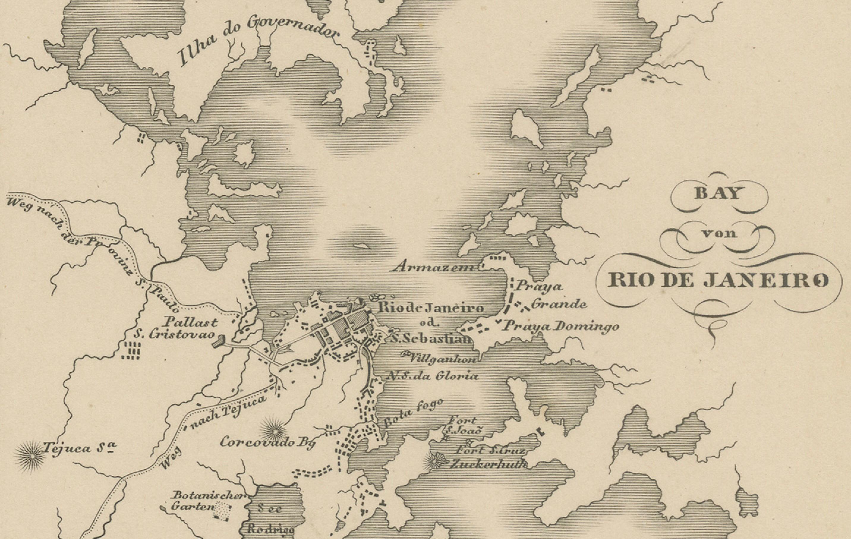 1857 Mapa del Sur de Sudamérica - Argentina, Chile, Río de Janeiro Alemán en venta