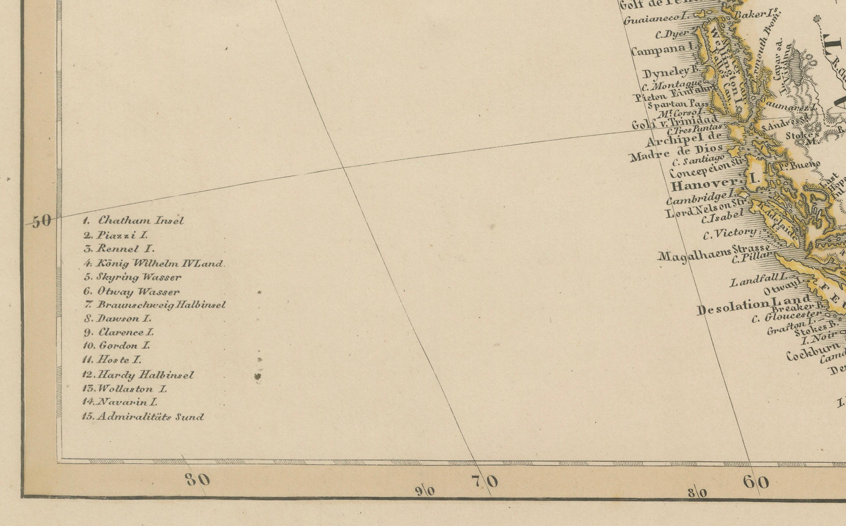 1857 Mapa del Sur de Sudamérica - Argentina, Chile, Río de Janeiro en venta 1