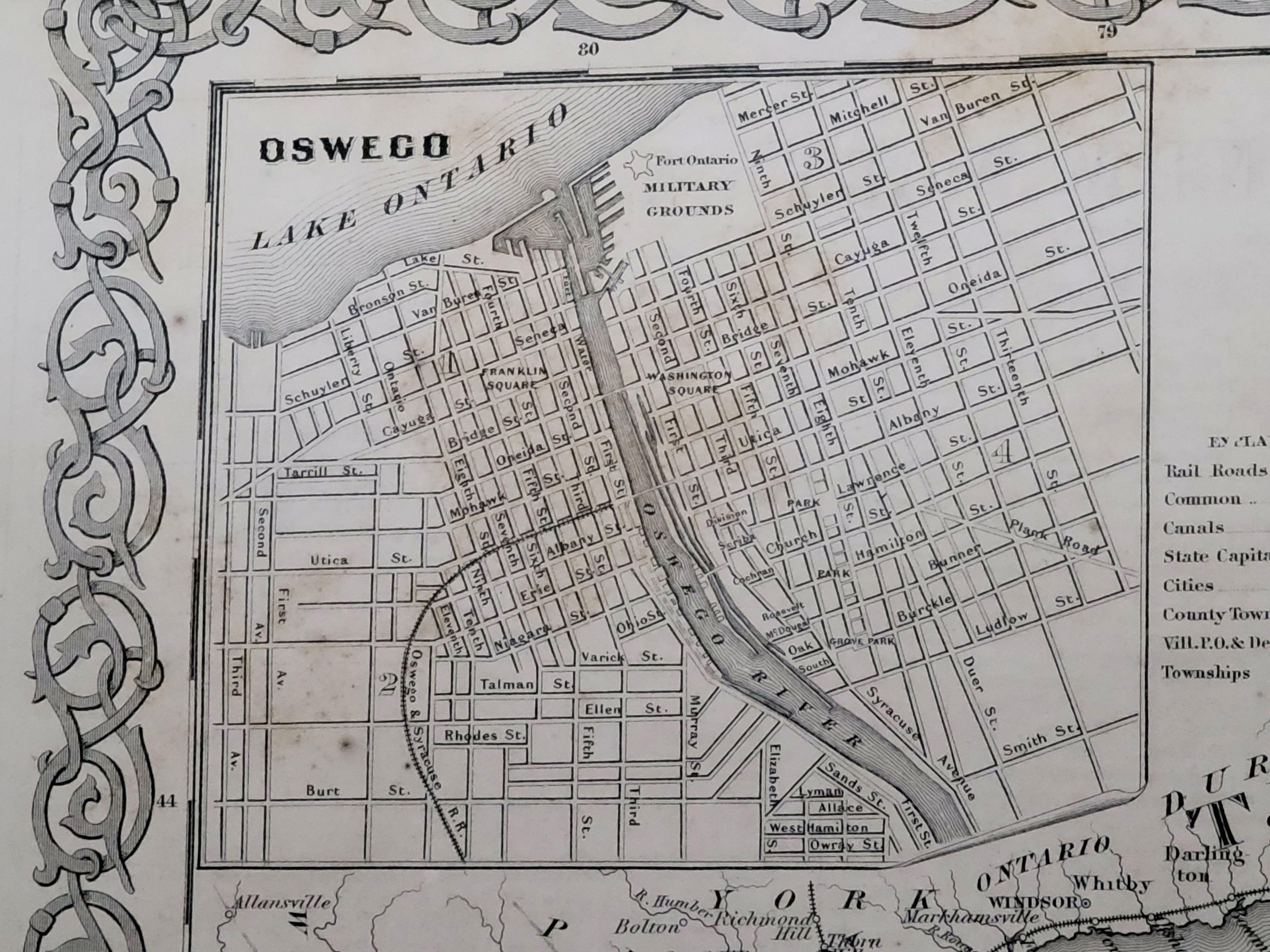 1858 Colton's Map of New York, Ric.B011 In Good Condition For Sale In Norton, MA