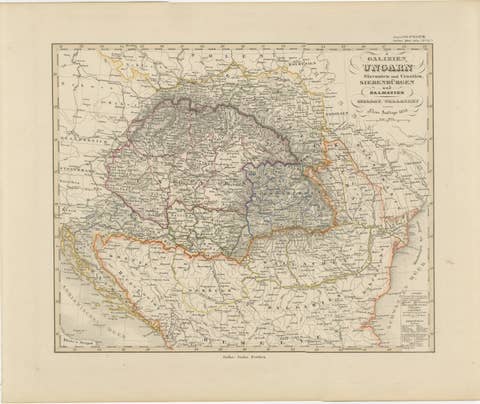 1858 Map of Hungary, Galicia & the Balkans – Justus Perthes Engraving