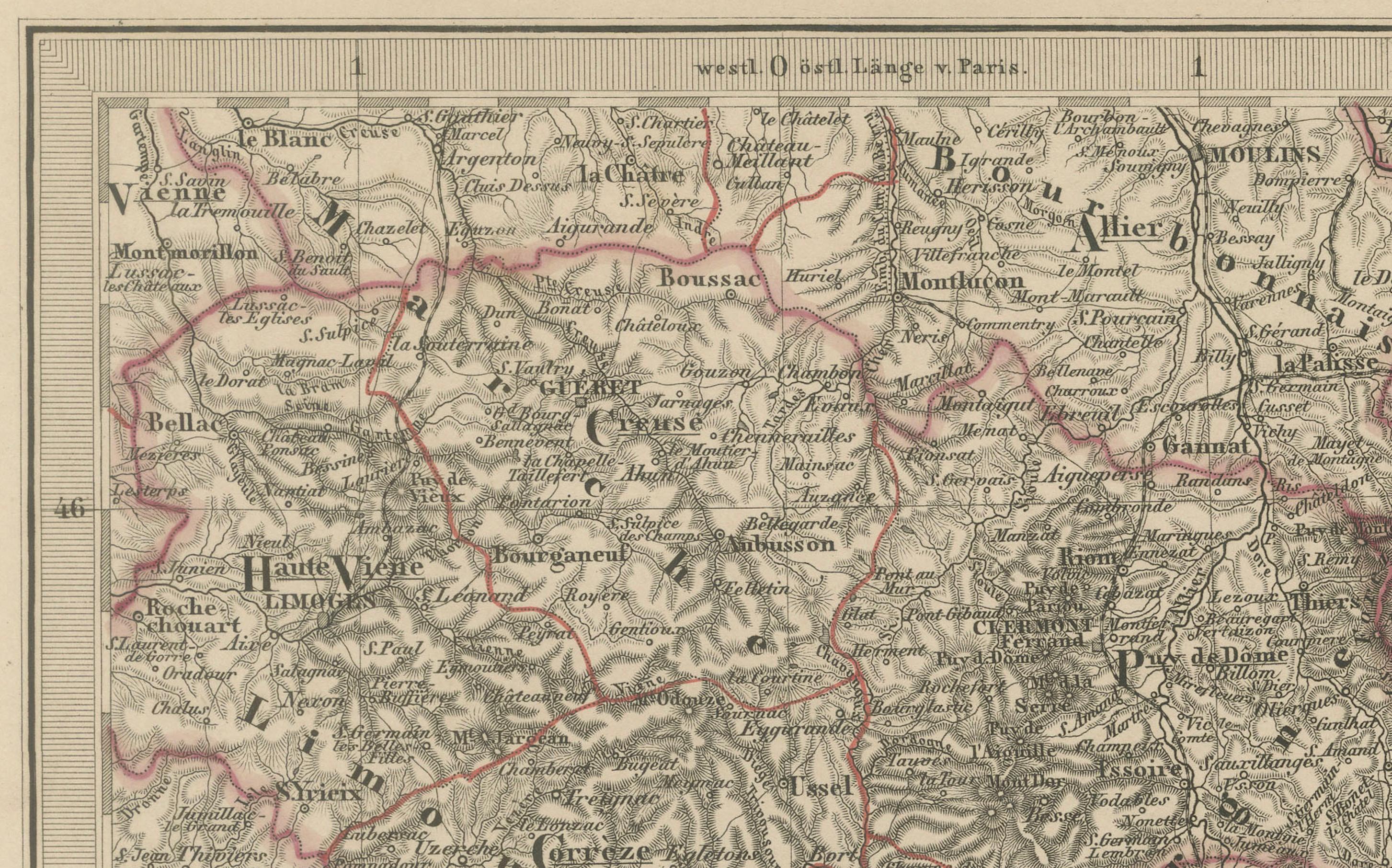 Mapa de 1858 del sur de Francia con Córcega - Marsella a la frontera italiana Grabado en venta