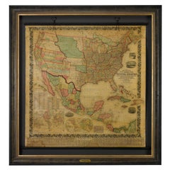 Hänge-Wandkarte von 1858 „Mitchell''s New National Map Exhibiting the United States“