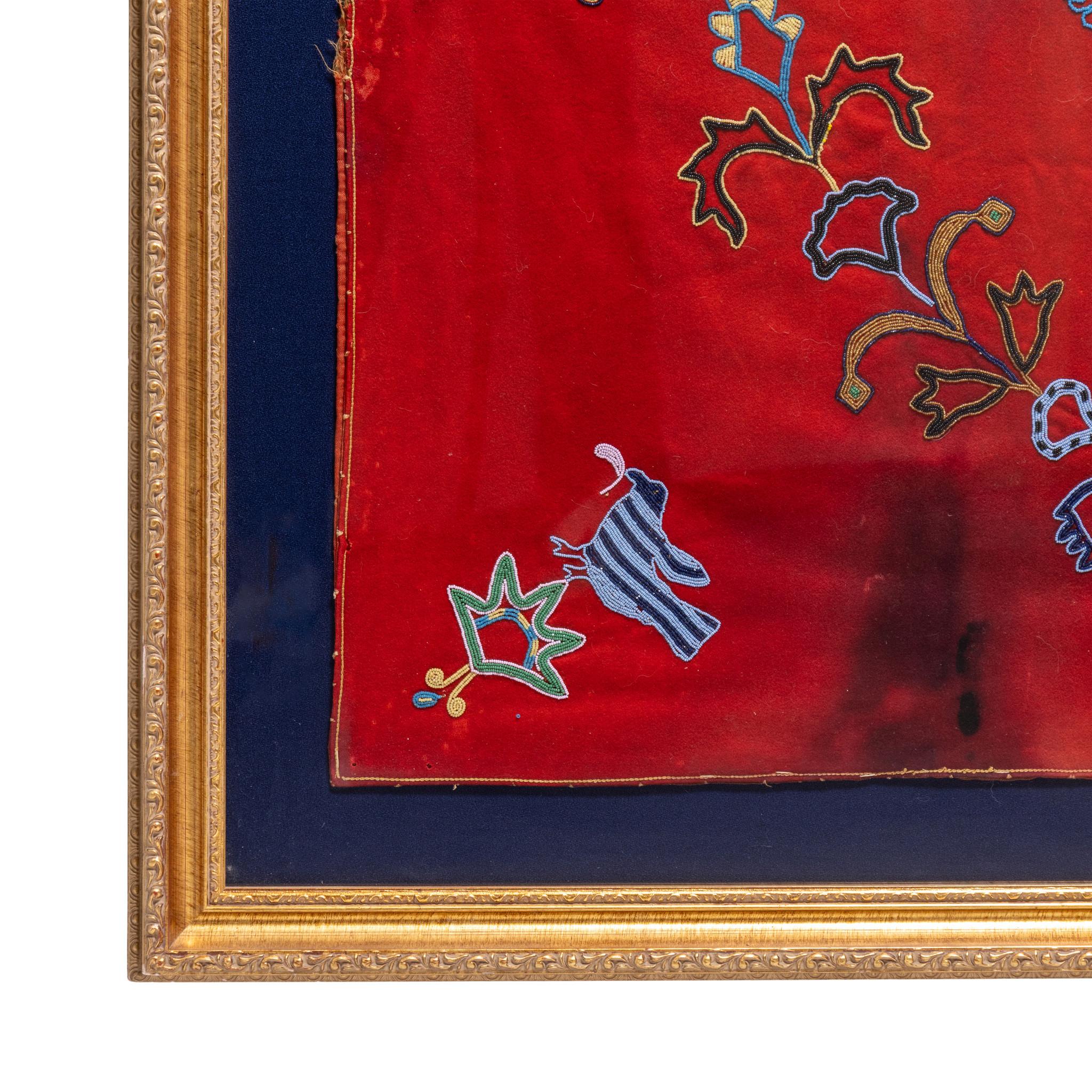 American 1858 Presentation Beadwork on Red Stroud For Sale