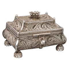 1858 Russian Silver Filigree Box