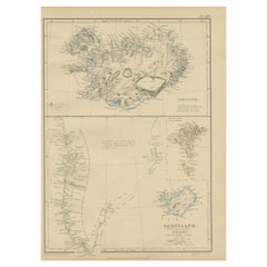 1859 Antiquités de l'Arctique : Groenland, Islande et îles Féroé, Blackie's Atlas