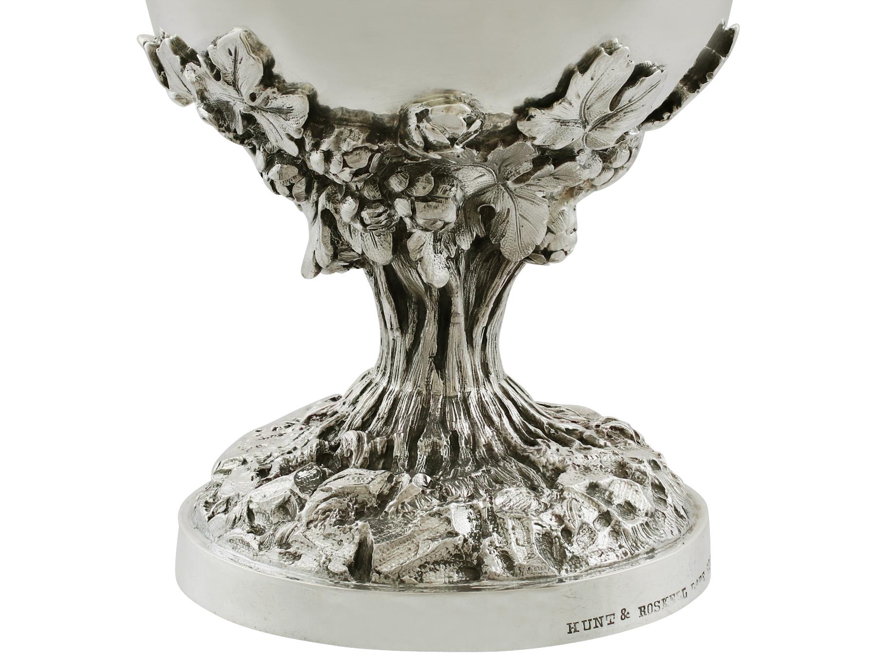 Mid-19th Century 1859 Antique Victorian Sterling Silver Goblet by John Samuel Hunt