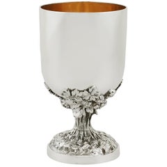 1859 Antique Victorian Sterling Silver Goblet by John Samuel Hunt