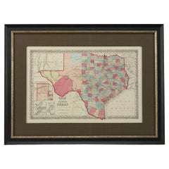 Antique 1859 "Colton's New Map of the State of Texas..." by Johnson & Browning