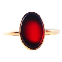 1859 Nordic Signet Ring Red Onyx solid 20K Gold Ø US5 / 1.7 gr