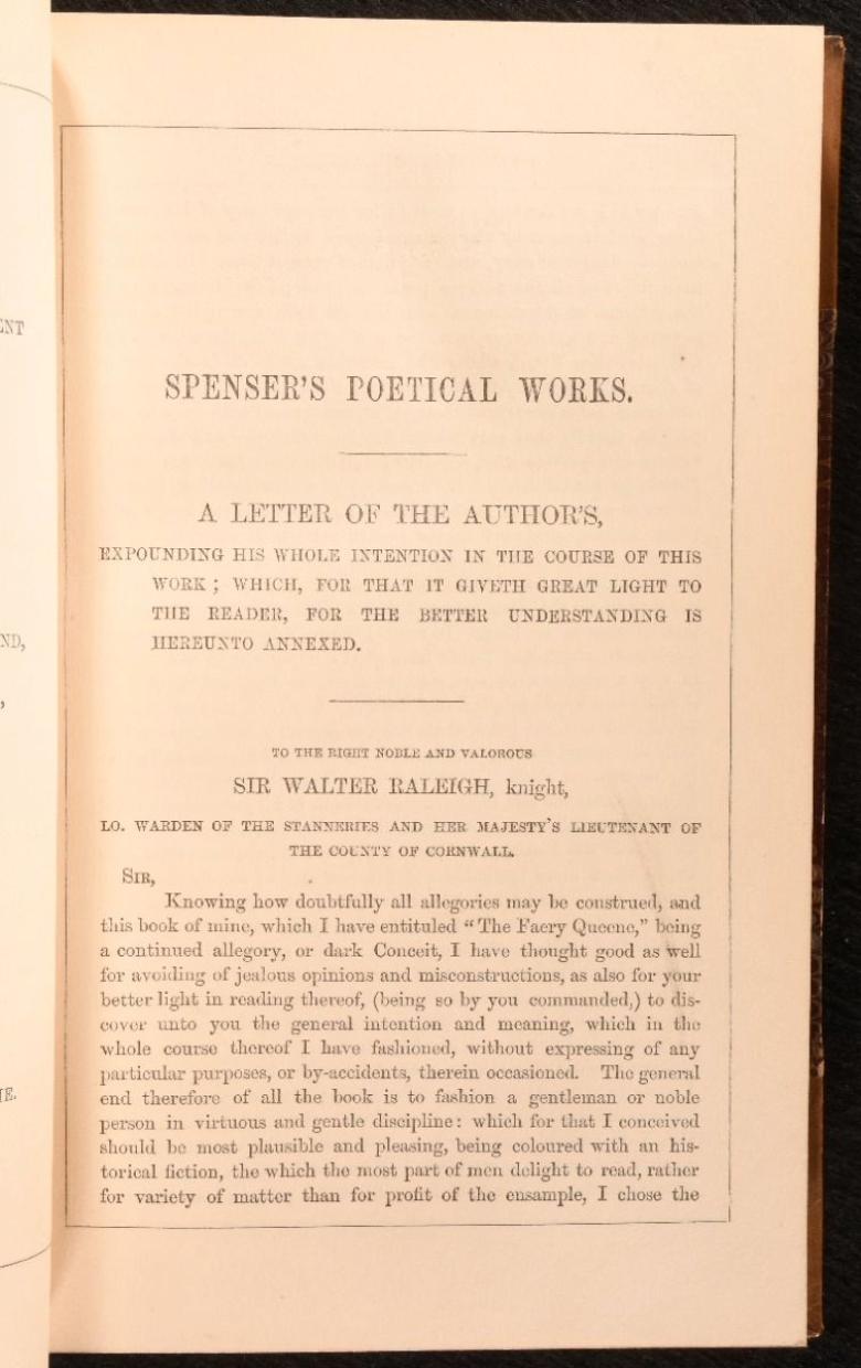 Papier 1859 Les œuvres poétiques d'Edmund Spenser en vente
