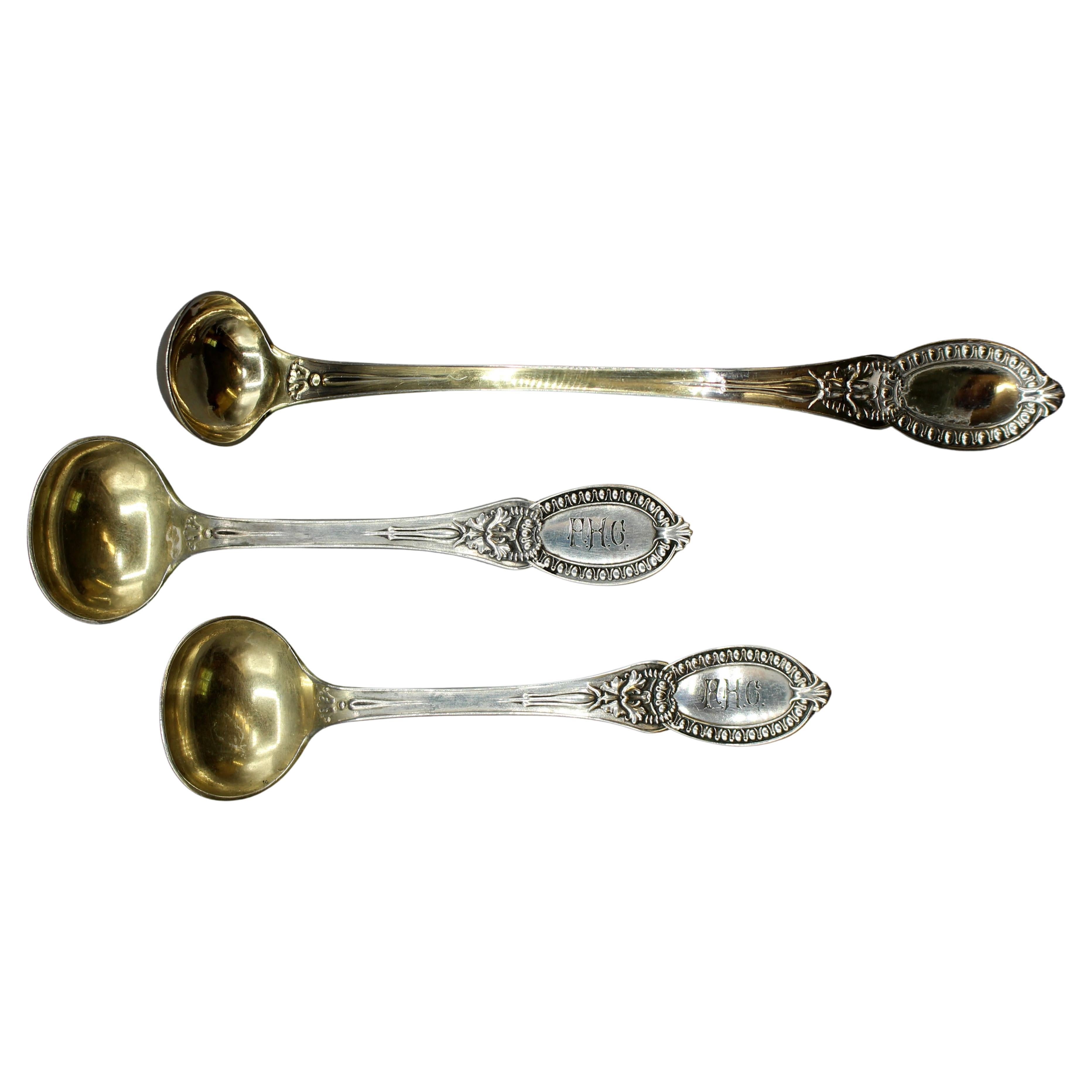 1859 Tiffany & Co Sterling Silver Condiment Ladle and Master Salt Spoons